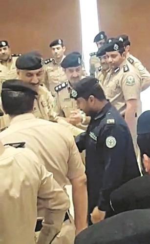 الاستقبال حضره عدد كبير من قيادات المرور
