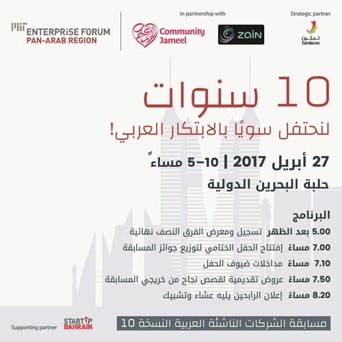 العيد العاشر لمنتدى MIT لريادة الأعمال يحتفل بالابتكار العربي في البحرين