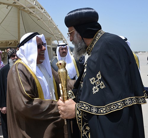  ﻿الشيخ علي الجراح خلال استقباله قداسة البابا تواضروس الثاني﻿