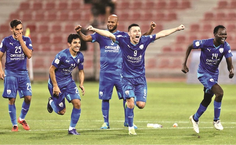فرحة لاعبي الخريطيات عقب الفوز على الاهلي بركلات الترجيح ﻿