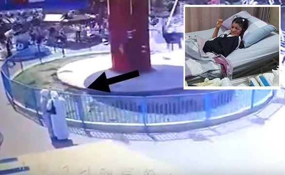 بالفيديو.. سقوط مروّع لطفلة في مدينة ألعاب بفلسطين ينتهي بمعجزة