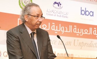 الشيخ محمد جراح الصباح متحدثا خلال القمة المصرفية العربية الدولية﻿