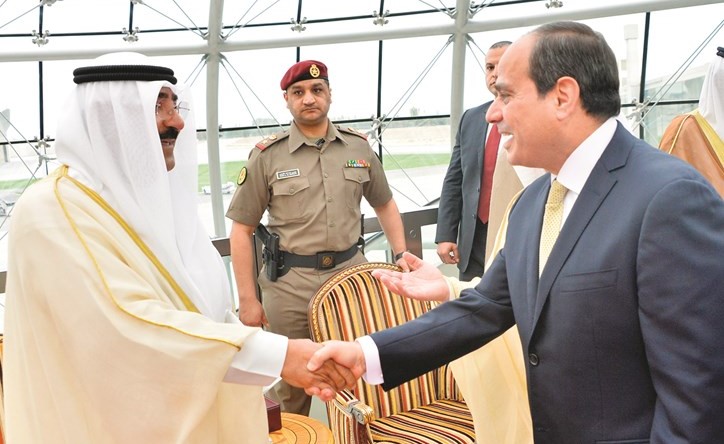 الشيخ مشعل الاحمد مرحبا بالرئيس المصري ﻿