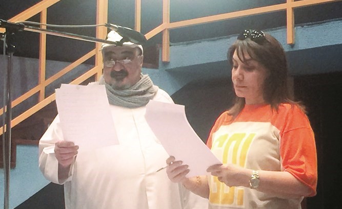 احمد جوهر وهدى حسين اثناء التسجيل﻿