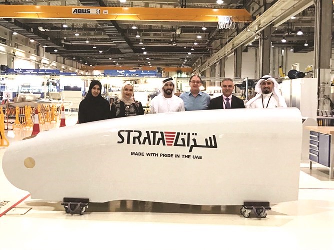 زيارة تقي لمصنع ستراتا الإماراتي لتصنيع أجزاء الطائرات بتكنولوجيا الطباعة ثلاثية الأبعاد حيث يسعى لوجود مثل هذا المشروع بالكويت﻿