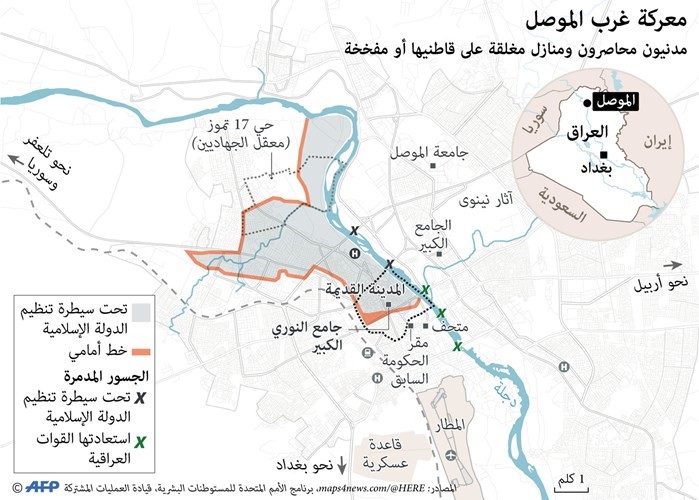 القوات العراقية: 10% فقط من الموصل ما زالت بيد «داعش»