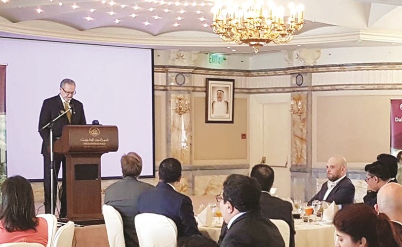 السفير الأميركي متحدثا خلال الفعالية (محمد هاشم)﻿