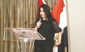نوال الدرويش خلال كلمتها بالمنتدى﻿
