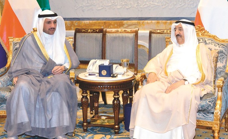 صاحب السمو الأمير الشيخ صباح الأحمد مستقبلا مرزوق الغانم ﻿