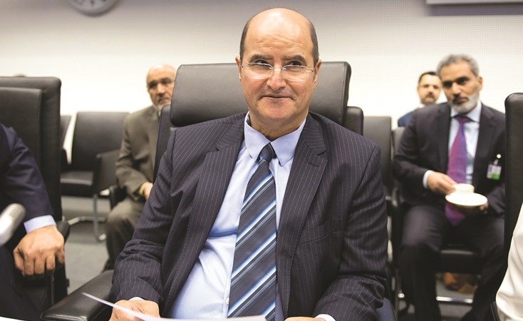 عصام المرزوق خلال اجتماع فيينا أمس ﻿