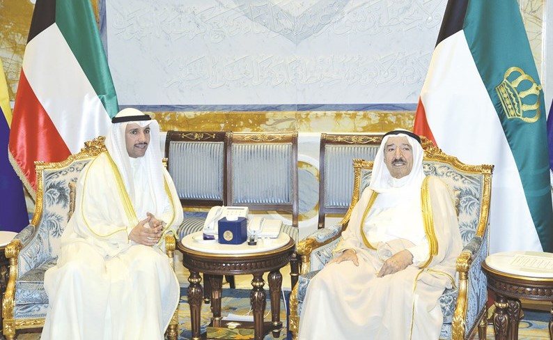 صاحب السمو الأمير الشيخ صباح الأحمد مستقبلا مرزوق الغانم ﻿