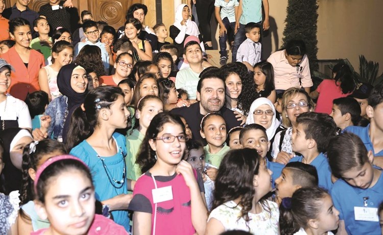 رئيس مجلس الوزراء سعد الحريري يقيم حفل افطار في بيت الوسط على شرف حوالي 160 طفلا من دار الأيتام الاسلامية(محمود الطويل)﻿