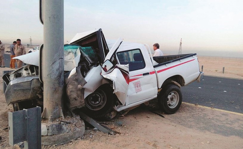 من الحادث الذي أودى بحياة وافد﻿