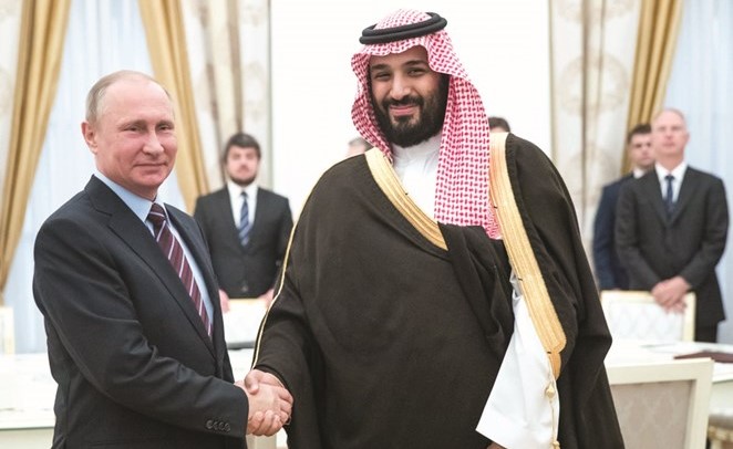 لقاء صاحب السمو الملكي الأمير محمد بن سلمان والرئيس الروسي فلاديمير بوتين في موسكو(أ.پ)﻿