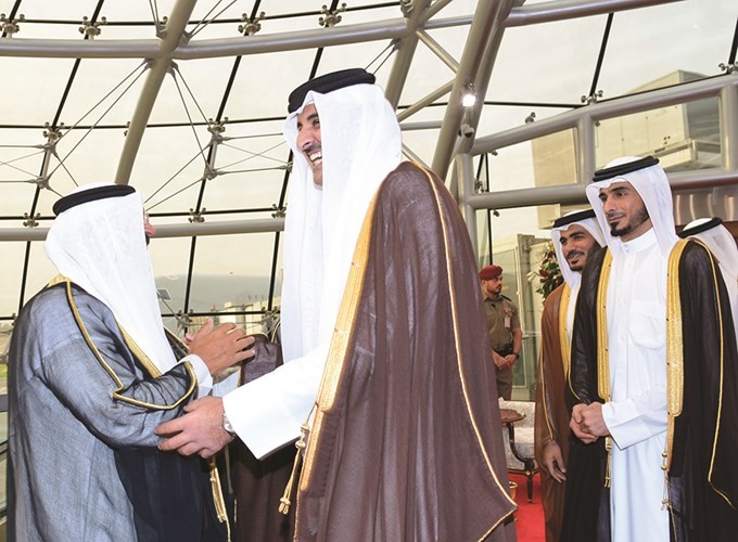 الأمير استقبل أمير قطر ورئيس وزراء البحرين