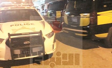 صورة خاصة بـ الأنباء تظهر دوريات الأمن في موقع الجريمة ﻿