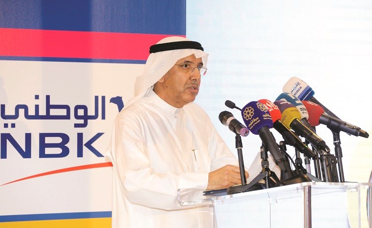 رئيس مجلس ادارة البنك الوطني ناصر الساير متحدثا خلال حفل الافتتاح ﻿