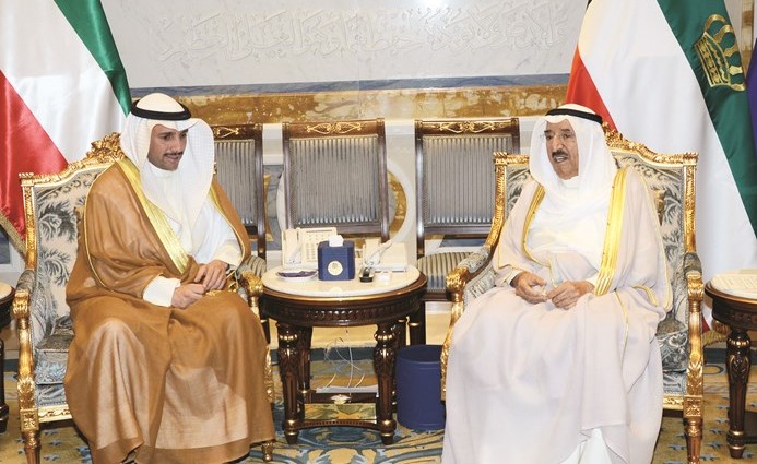 صاحب السمو الأمير الشيخ صباح الأحمد مستقبلا مرزوق الغانم ﻿