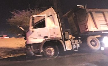 الشاحنة بعد انقلابها﻿