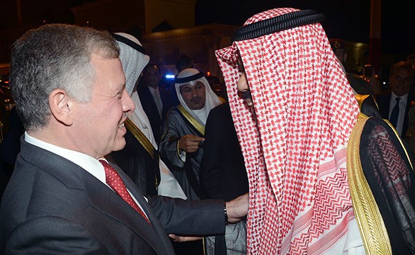  ﻿سمو ولي العهد الشيخ نواف الأحمد مودعا ملك الأردن﻿
