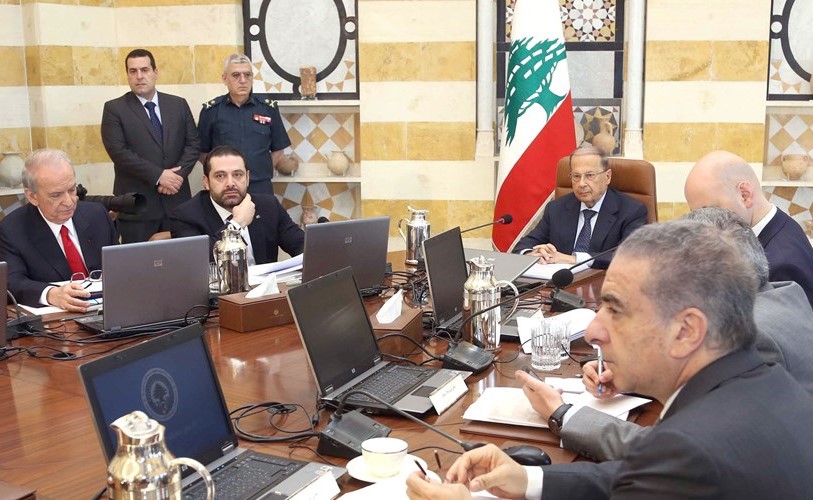 رئيس الجمهورية العماد ميشال عون مترئسا جلسة مجلس الوزراء في بعبدا (محمود الطويل) ﻿