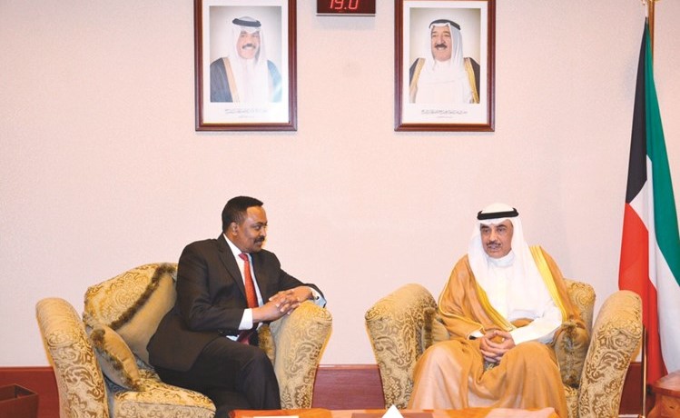 الشيخ صباح الخالد يستقبل وزير خارجية جمهورية إثيوبيا﻿