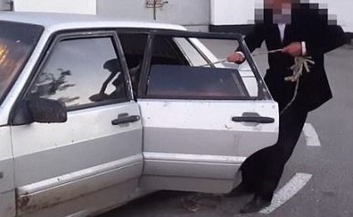 بالفيديو.. لصوص يخبئون بقرة داخل المقعد الخلفي لسيارة صغيرة