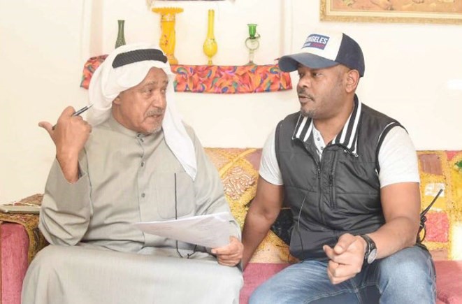 النبهان مع المخرج محمد دحام الشمري اثناء تصوير كحل اسود قلب أبيض﻿