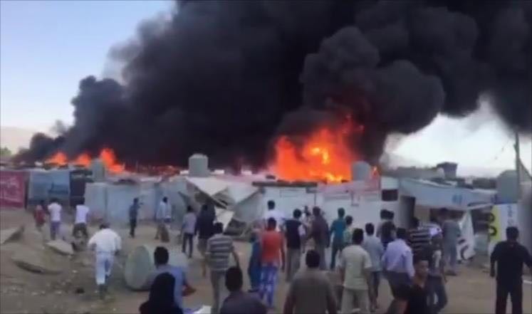 4 وفيات في حريق بمخيم للنازحين السوريين شرقي لبنان