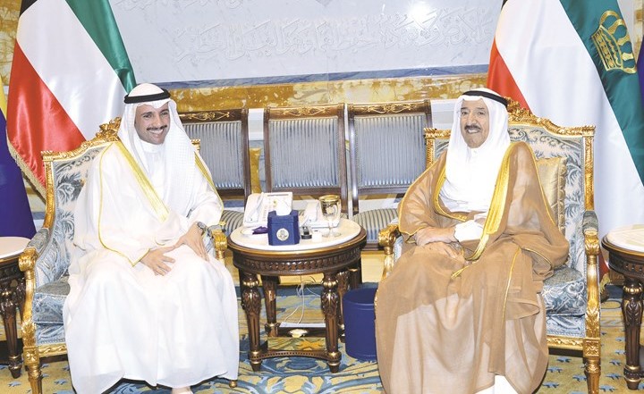 صاحب السمو الامير الشيخ صباح الاحمد مستقبلا مرزوق الغانم ﻿