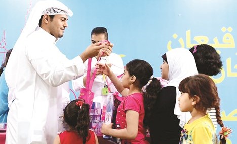 ﻿متطوعو زين يحتفلون بالقرقيعان مع أطفال نادي الأمل﻿