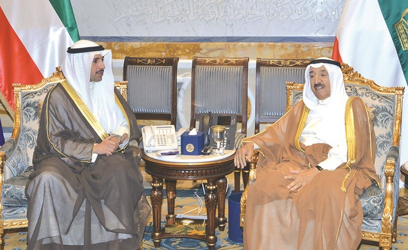 صاحب السمو الأمير الشيخ صباح الأحمد مستقبلا رئيس مجلس الأمة مرزوق الغانم﻿