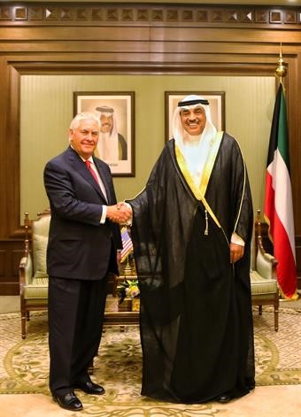الشيخ صباح الخالد ووزير الخارجية الاميركي ريكس تيلرسون-أرشيفية