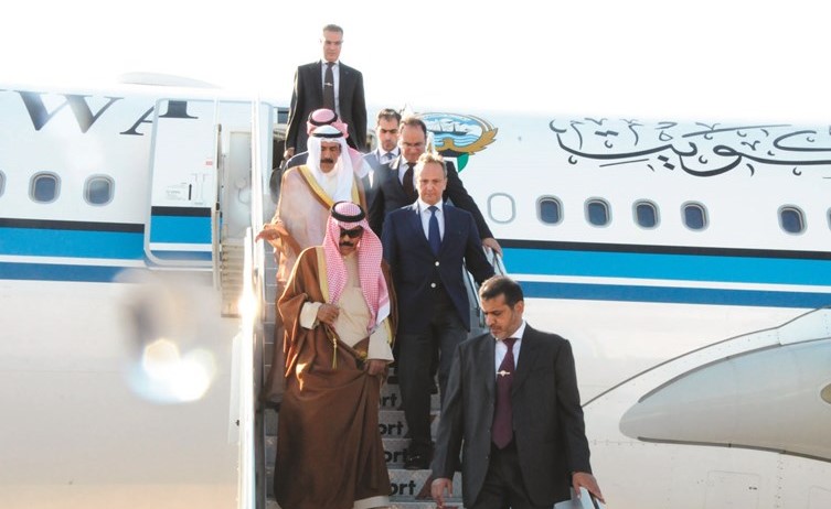 سمو ولي العهد الشيخ نواف الأحمد لدى وصوله إلى الولايات المتحدة﻿