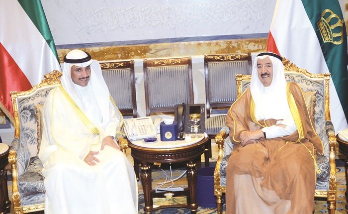 صاحب السمو الأمير الشيخ صباح الأحمد مستقبلا مرزوق الغانم ﻿