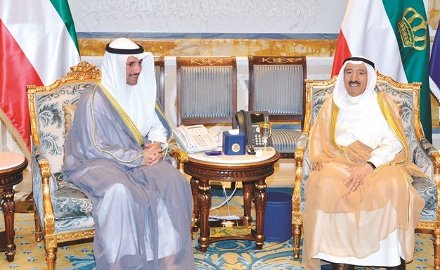 صاحب السمو الأمير الشيخ صباح الأحمد مستقبلا مرزوق الغانم ﻿