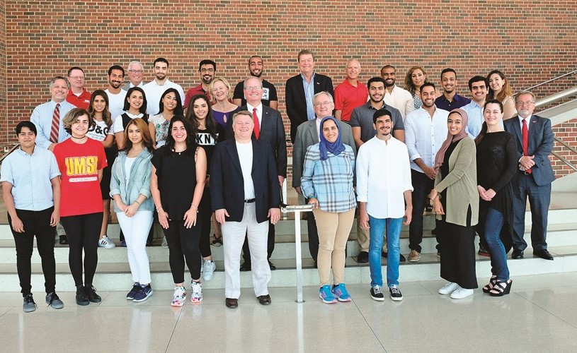وفد جامعة الخليج خلال المشاركة في جامعة ميسوري﻿