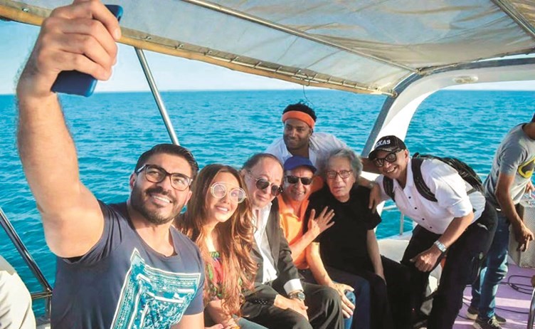 خالد سليم في كواليس تصوير فيلم اتنين رايح جاي﻿