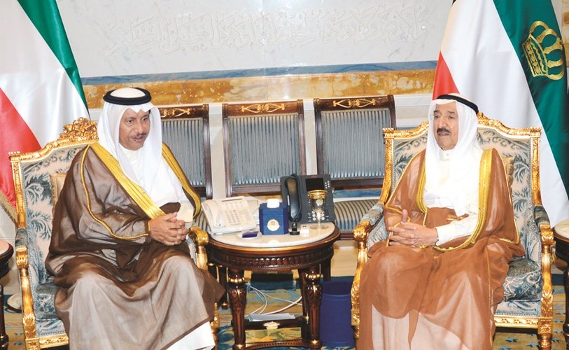 صاحب السمو الامير خلال استقباله سمو رئيس الوزراء الشيخ جابر المبارك ﻿