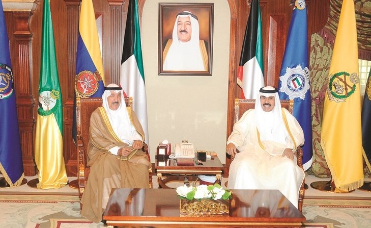 سمو ولي العهد الشيخ نواف الأحمد مستقبلا الشيخ جابر العبدالله﻿