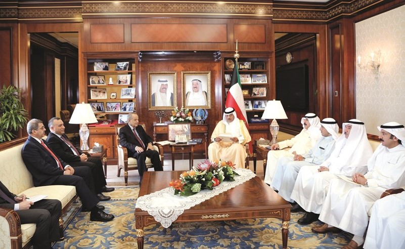 الشيخ صباح الخالد مستقبلا وزير خارجية جمهورية العراق د.إبراهيم الجعفري﻿