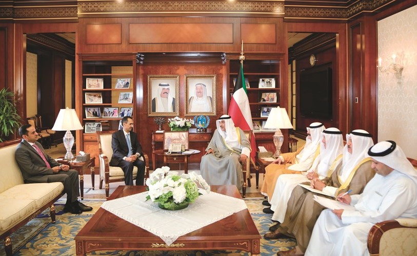  الشيخ صباح الخالد مستقبلا السفير الأردني الجديد﻿