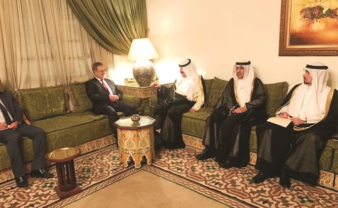  خالد الجارالله خلال استقبال نائب رئيس مجلس الوزراء ووزير الخارجية اليمني عبدالملك المخلافي ﻿
