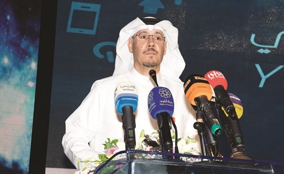 مجبل الأيوب ممثل Ooredoo متحدثا للحضور ﻿