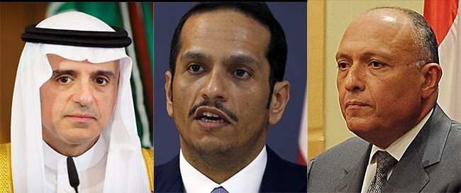 وزراء خارجية السعودية وقطر ومصر يجتمعون معاً لأول مره منذ الأزمة الخليجية