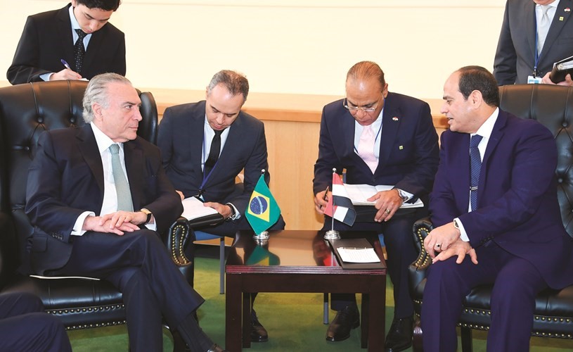 السيسي مجتمعا مع الرئيس البرازيلي﻿