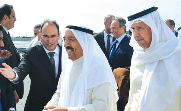 صاحب السمو الأمير الشيخ صباح الأحمد لدى مغادرته نيويورك