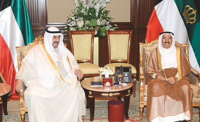 صاحب السمو الأمير الشيخ صباح الأحمد مستقبلا سمو الشيخ ناصر المحمد ﻿
