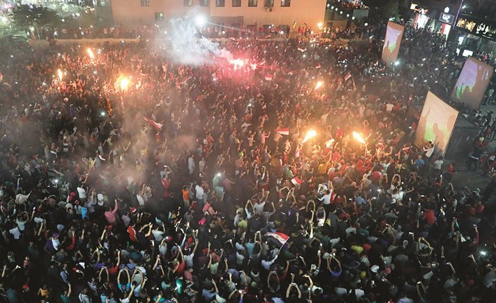 فرحة الجماهير المصرية 				(رويترز)﻿