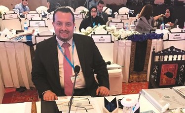 د.فواز الرفاعي خلال جلسة اجتماعات لمنظمة الصحة العالمية المنعقدة بإسلام آباد	﻿